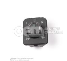 Schalter für elektrisch verstellbaren Aussenspiegel, beheizbar und anklappbar schwarz/chrom