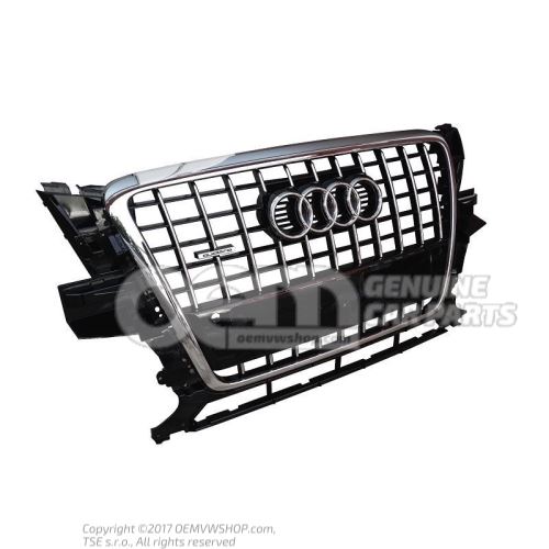 Radiator grille, complete black-glossy 8R0853651C T94