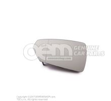 Mirror glass (aspherical- wide angle) heated with carrier plate - left hand drive 2G0857521D