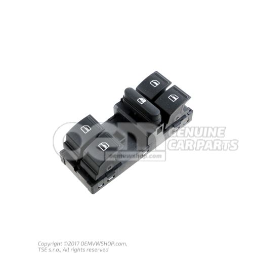 Switch for electric window regulator black/white 5J0959858A REH