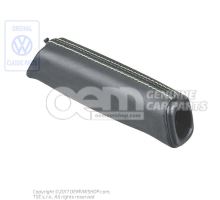 Poign.levier frein main (cuir) noir/vert Volkswagen Sharan 7M 7M0711327E GLE