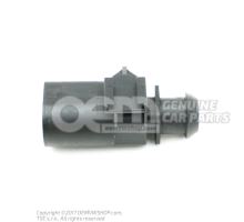 Flat connector housing with contact locking mechanism for contact housing 7L0973812