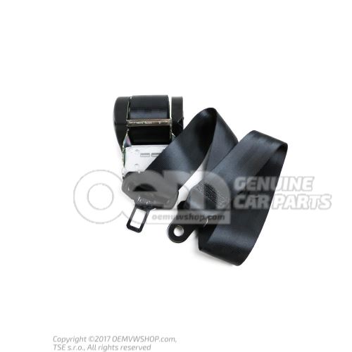 Trojbodový bezpečnostný pás s navijakom čiernej farby