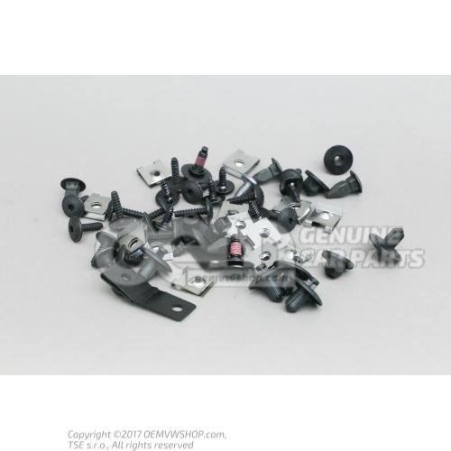 1 set attachment parts for wheel housing liner 8J0098629