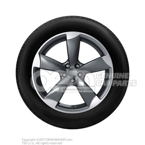 Aluminium rim with summer tyre titanium matt