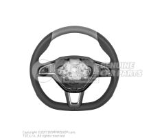 Multifunct. sports strng wheel (leather) steering wheel (leather) satin black/light beige