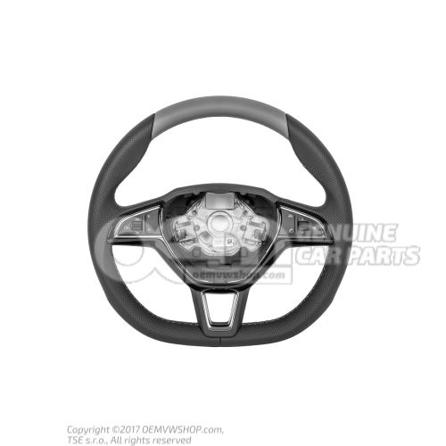 Multifunct. sports strng wheel (leather) steering wheel (leather) satin black/light beige