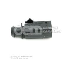 Flat connector housing with contact locking mechanism for contact housing 7L0973812