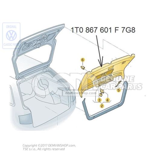 Guarnecido de porton posterior purebeige 1T0867601F 7G8