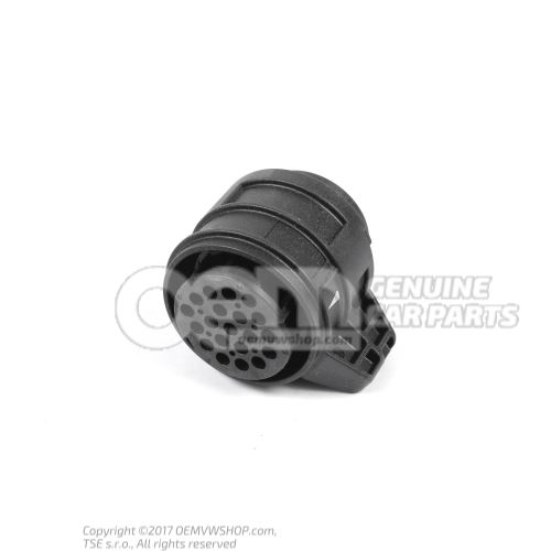 Round connector housing with contact locking mechanism connection piece control unit for battery control 1J0927320