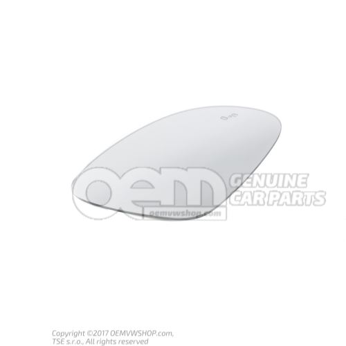 Mirror glass (convex) with carrier plate - left hand drive 7N0857522E