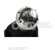 Gearstick knob (alu) with gearstick trim (leather) soul (black) 8E0863278DQSKH
