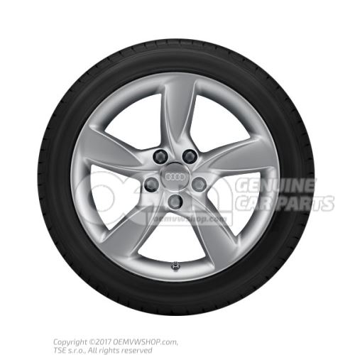 Aluminium rim with winter tyre diamond silver