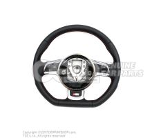Multifunct. sports strng wheel (leather) steering wheel soul (black)/carmine red 8P0419091CRYEA