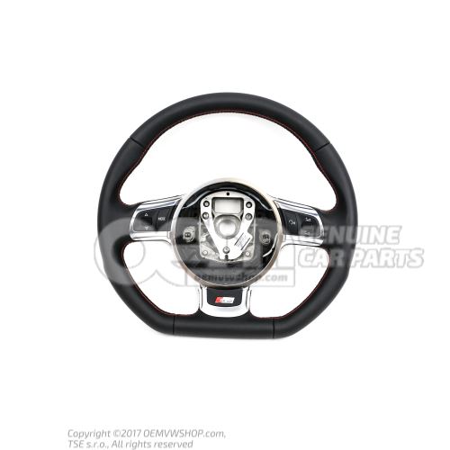 Multifunct. sports strng wheel (leather) steering wheel soul (black)/carmine red 8P0419091CRYEA
