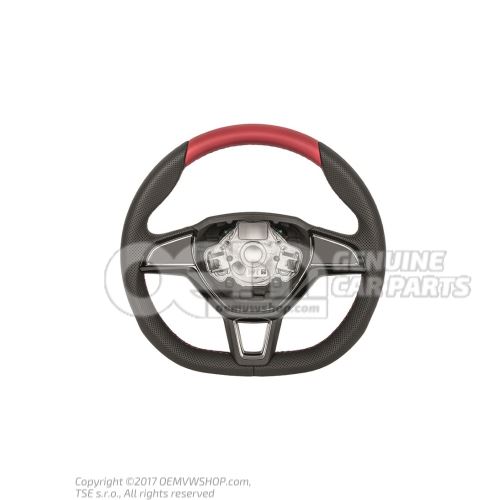 Sports steering wheel(leather) steering wheel (leather) cherry red