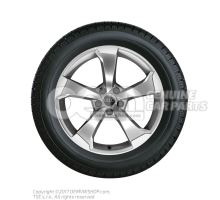 Wheel disc &#39;alum&#39; with winter tire alloy wheel grease cap galvonsilber-metallic