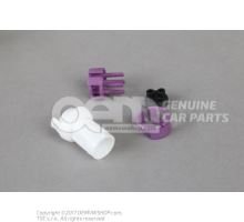 Flat contact housing with contact locking mechanism and grommet