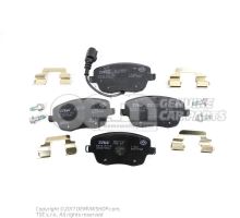 1 set: brake pads with wear indicator for disc brake 6Q0698151C