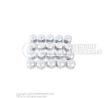 1 set of cover caps for wheel studs, chrome coloured metallic 1Z0071215  7ZS