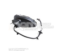 Rear view mirror mounting with elec. adjuster unit satin black
