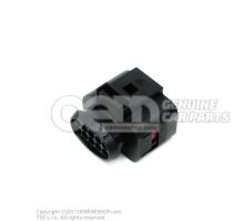 Flat contact housing with contact locking mechanism coupling element central wiring set 1J0973715