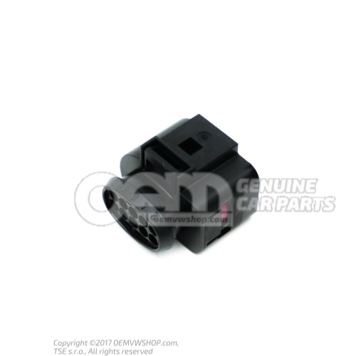 Flat contact housing with contact locking mechanism coupling element central wiring set 1J0973715