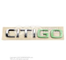 Inscription polished chrome/green Skoda Citigo 1S 1ST853687C AYE
