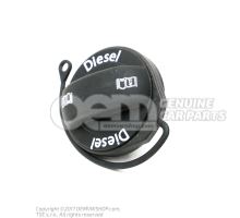 Cap with retaining strap for fuel tank 5N0201550G