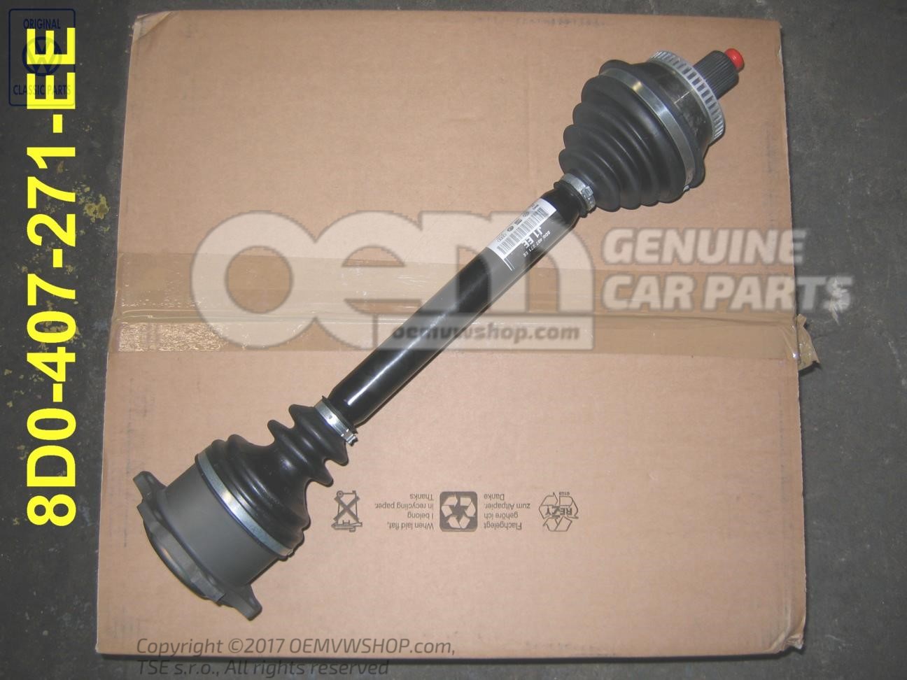 Drive shaft with constant velocity joints 8D0407271EE