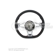Steering wheel (leather) steering wheel schwarz/flashrot 6C0419091CAAPX