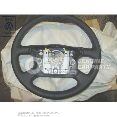 Steering wheel (leather) black/flannel grey 7D0419091Q KMY