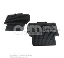 1 set of all-weather foot mats with attachment points black