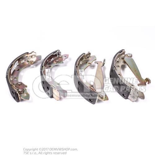 1 set: brake shoes with linings 6U0698525A