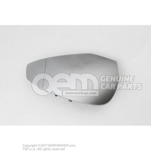 Mirror glass (aspherical- wide angle) with plate 8W0857536E