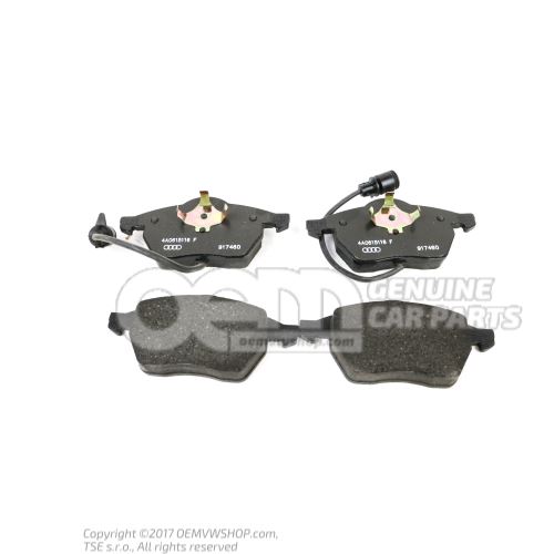 1 set: brake pads with wear indicator for disc brake 4A0698151C