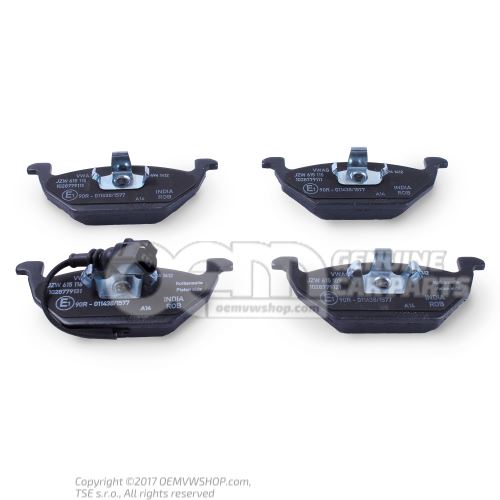 1 set of brake pads with wear display for disc brakes 'eco' economy JZW698151