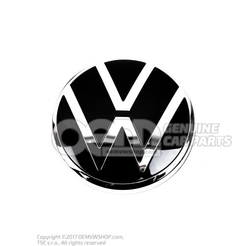 Embleme VW noir/chrome brillant