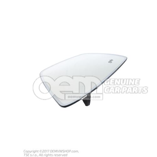 Mirror glass (convex) with carrier plate for heated and electric adjustable exterior mirrors 565857521D