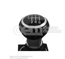 Gearstick knob (leather) black/aluminium 1K0711113CMXPR