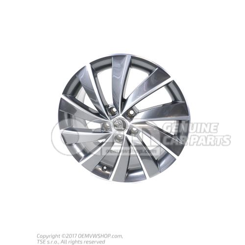 铝合金轮辋 煤黑色金属漆（灰色） 5E0071498J HA7