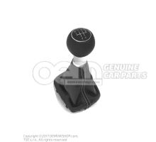 Gearstick knob (leather) with gearstick trim (leather) soul (black)/silver 8P0863278CFYVS