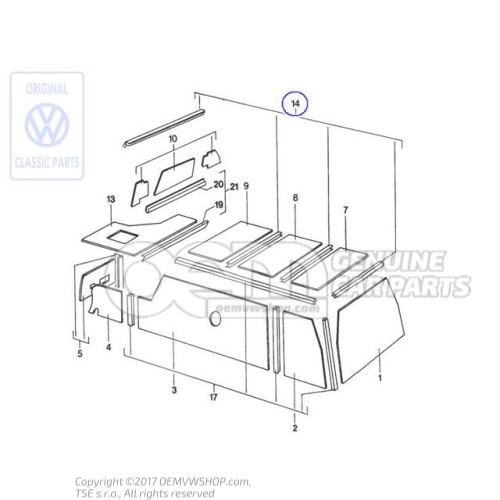 1 juego listones angulares Volkswagen Campmobil LT 7E 281070004