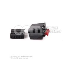 Flat contact housing with contact locking mechanism connection piece door control unit 1K0972928