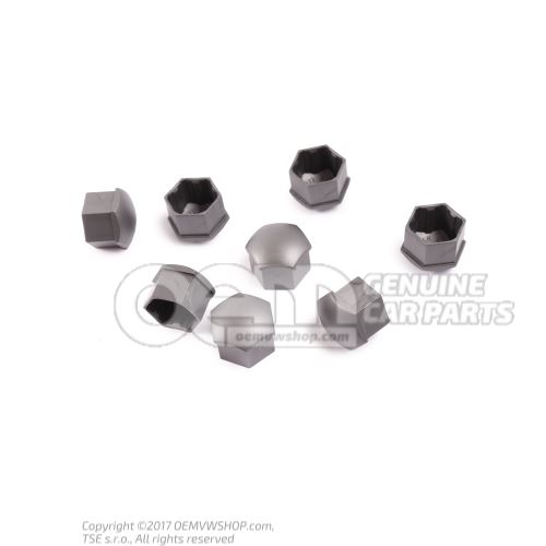 1 set of cover caps for wheel studs, silver grey 1Z0071215  Z37
