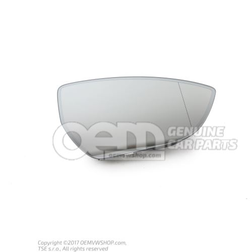 Mirror glass (aspherical- wide angle) with plate * automatic anti-dazzle 4KE857536E