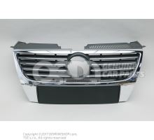 Radiator grille with chromed trim strips radiator grille black/bright chrome 3C0853651AKPWF
