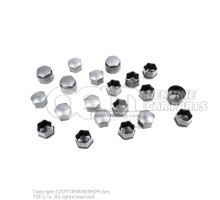 1 set of cover caps for wheel studs, silver grey 1Z0071215A Z37
