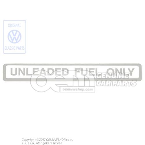 Etiquette 'unleaded fuel only' 113000258