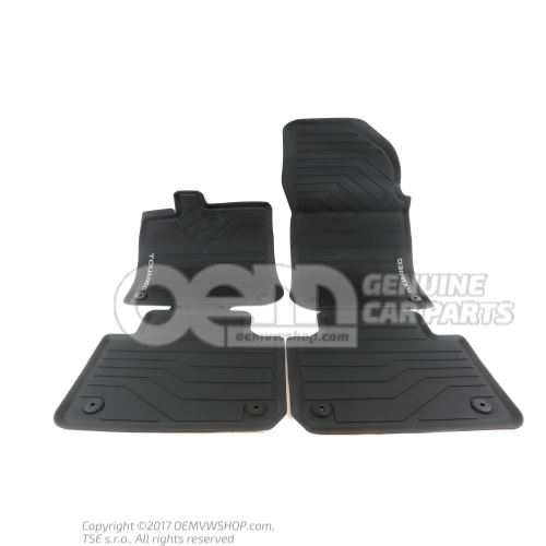 1 set of all-weather foot mats pushbutton titanium black